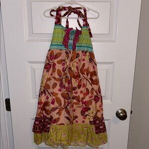 Floral Halter Dress with Colorful Patterns